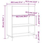 Casa si Gradina - Mobilier - Biblioteci si rafturi - Biblioteci - Biblioteca, gri beton, 69,5x32,5x90 cm, lemn compozit - Infinity.ro