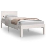 Casa si Gradina - Mobilier - Paturi si accesorii - Paturi - Cadru de pat mic single, alb, 75x190 cm, lemn masiv - Infinity.ro