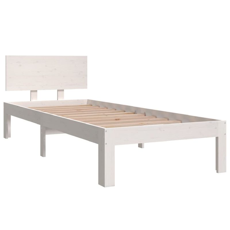 Casa si Gradina - Mobilier - Paturi si accesorii - Paturi - Cadru de pat mic single, alb, 75x190 cm, lemn masiv - Infinity.ro