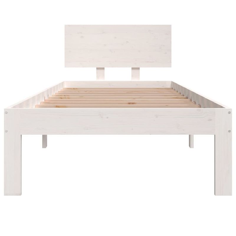 Casa si Gradina - Mobilier - Paturi si accesorii - Paturi - Cadru de pat mic single, alb, 75x190 cm, lemn masiv - Infinity.ro