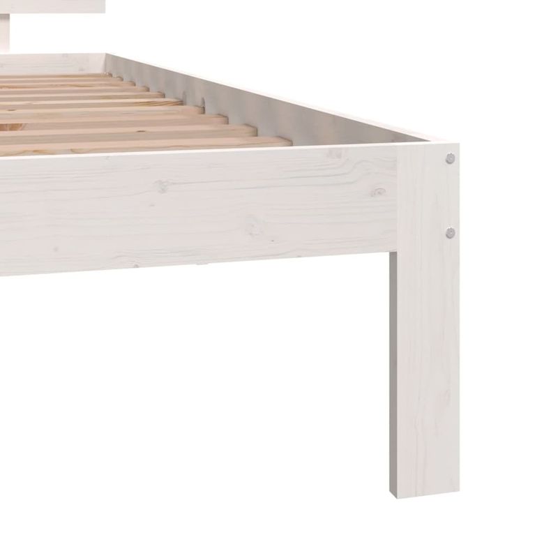 Casa si Gradina - Mobilier - Paturi si accesorii - Paturi - Cadru de pat mic single, alb, 75x190 cm, lemn masiv - Infinity.ro