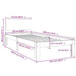 Casa si Gradina - Mobilier - Paturi si accesorii - Paturi - Cadru de pat mic single, alb, 75x190 cm, lemn masiv - Infinity.ro