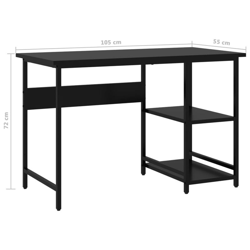 Casa si Gradina - Mobilier - Mese si birouri - Birouri - Birou de calculator, negru, 105x55x72 cm, MDF si metal - Infinity.ro