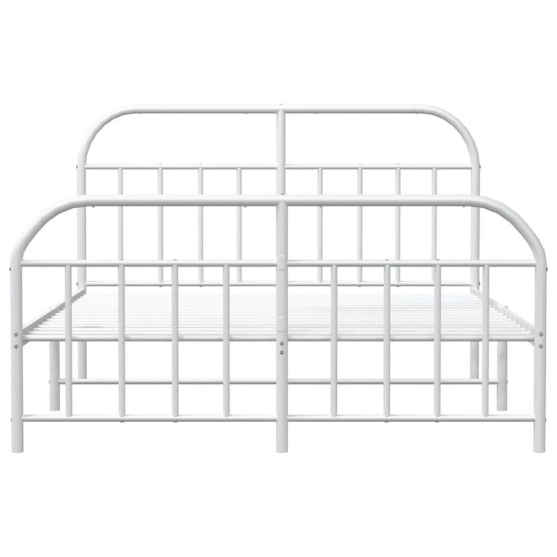 Casa si Gradina - Mobilier - Paturi si accesorii - Paturi - Cadru de pat metalic cu tablie de cap/picioare, alb, 140x190 cm - Infinity.ro