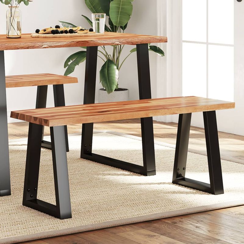 Casa si Gradina - Mobilier - Canapele si coltare - Banchete - Banca cu margini naturale 110 cm, lemn masiv de acacia - Infinity.ro