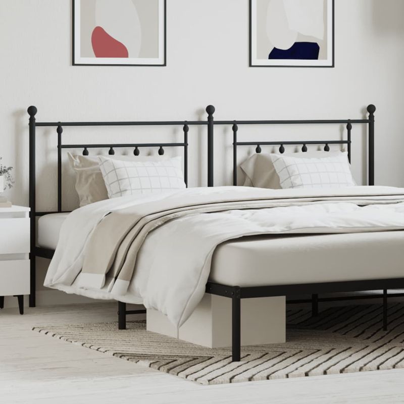 Casa si Gradina - Mobilier - Paturi si accesorii - Accesorii paturi - Tablie de pat metalica, negru, 193 cm - Infinity.ro