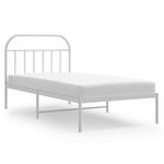 Casa si Gradina - Mobilier - Paturi si accesorii - Paturi - Cadru de pat din metal cu tablie, alb, 100x200 cm - Infinity.ro
