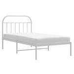 Casa si Gradina - Mobilier - Paturi si accesorii - Paturi - Cadru de pat din metal cu tablie, alb, 100x200 cm - Infinity.ro