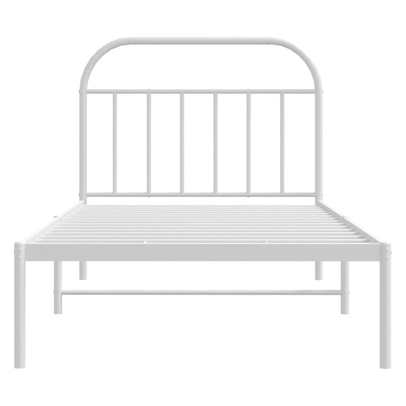 Casa si Gradina - Mobilier - Paturi si accesorii - Paturi - Cadru de pat din metal cu tablie, alb, 100x200 cm - Infinity.ro