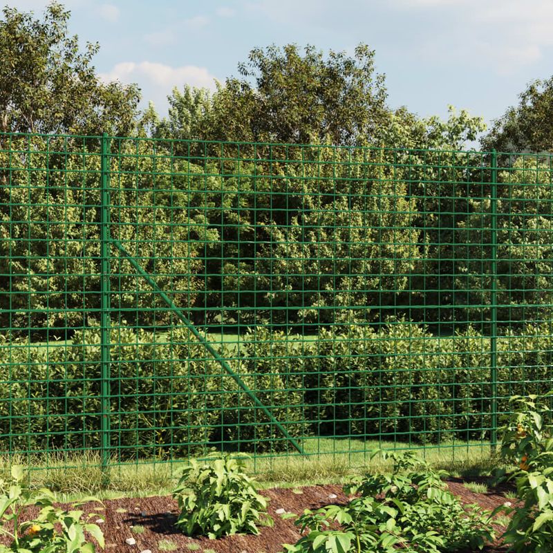 Casa si Gradina - Gradina si terasa - Garduri, panouri si accesorii - Gard plasa de sarma cu tarusi de fixare, verde, 2,2x10 m - Infinity.ro