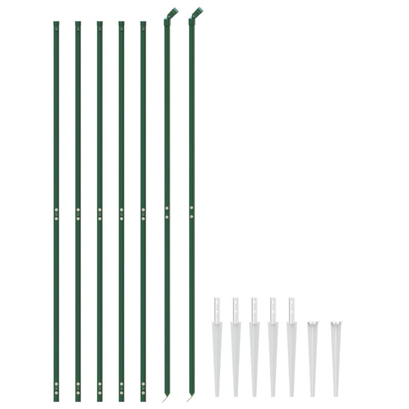 Casa si Gradina - Gradina si terasa - Garduri, panouri si accesorii - Gard plasa de sarma cu tarusi de fixare, verde, 2,2x10 m - Infinity.ro