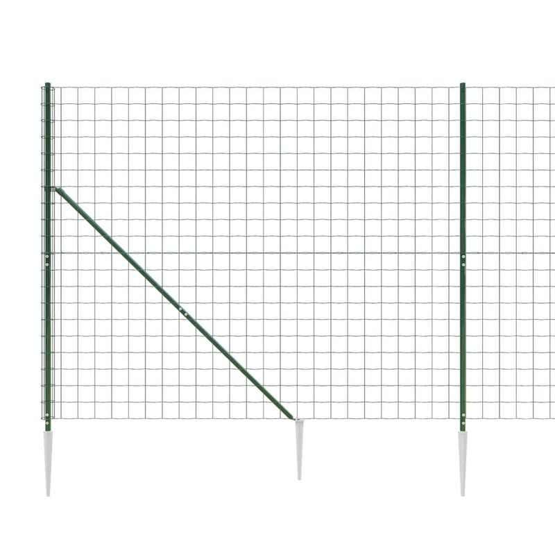 Casa si Gradina - Gradina si terasa - Garduri, panouri si accesorii - Gard plasa de sarma cu tarusi de fixare, verde, 2,2x10 m - Infinity.ro