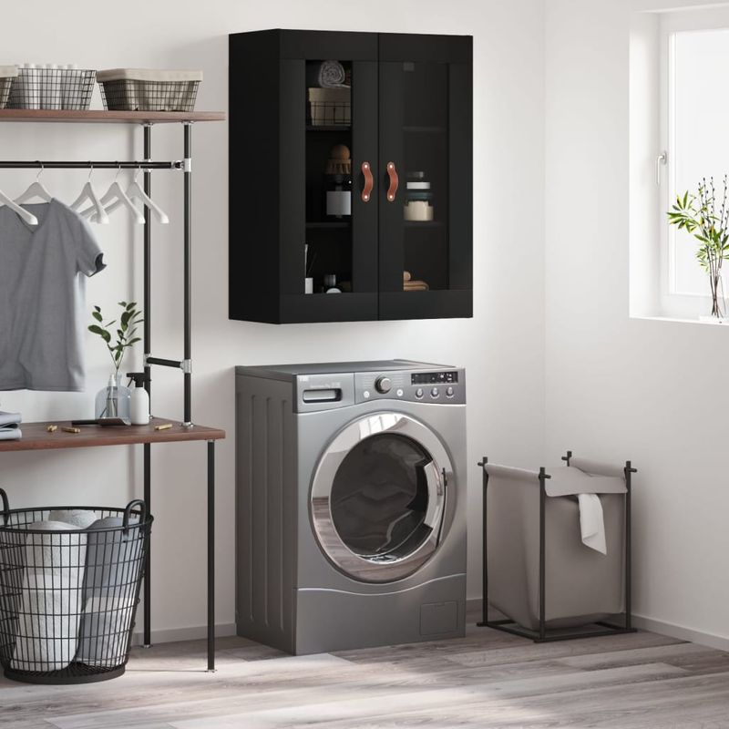 Casa si Gradina - Mobilier - Comode si corpuri - Comode - Dulap cu montaj pe perete, negru, 69,5x34x90 cm - Infinity.ro