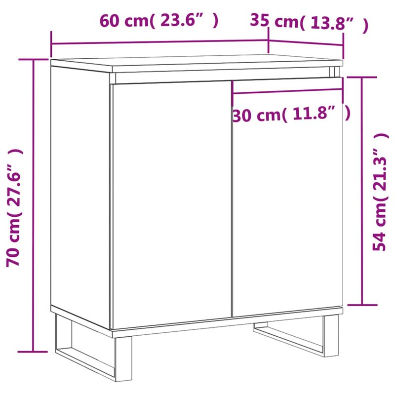 Casa si Gradina - Mobilier - Comode si corpuri - Comode - Servanta, stejar fumuriu, 60x30x75 cm, lemn compozit - Infinity.ro