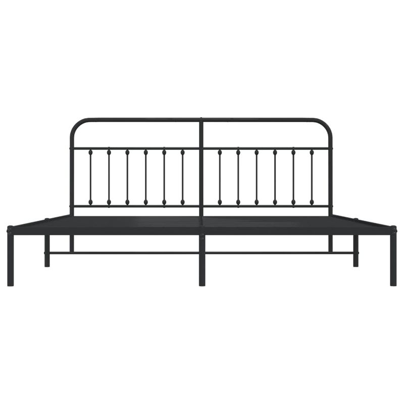 Casa si Gradina - Mobilier - Paturi si accesorii - Paturi - Cadru de pat metalic cu tablie, negru, 200x200 cm - Infinity.ro