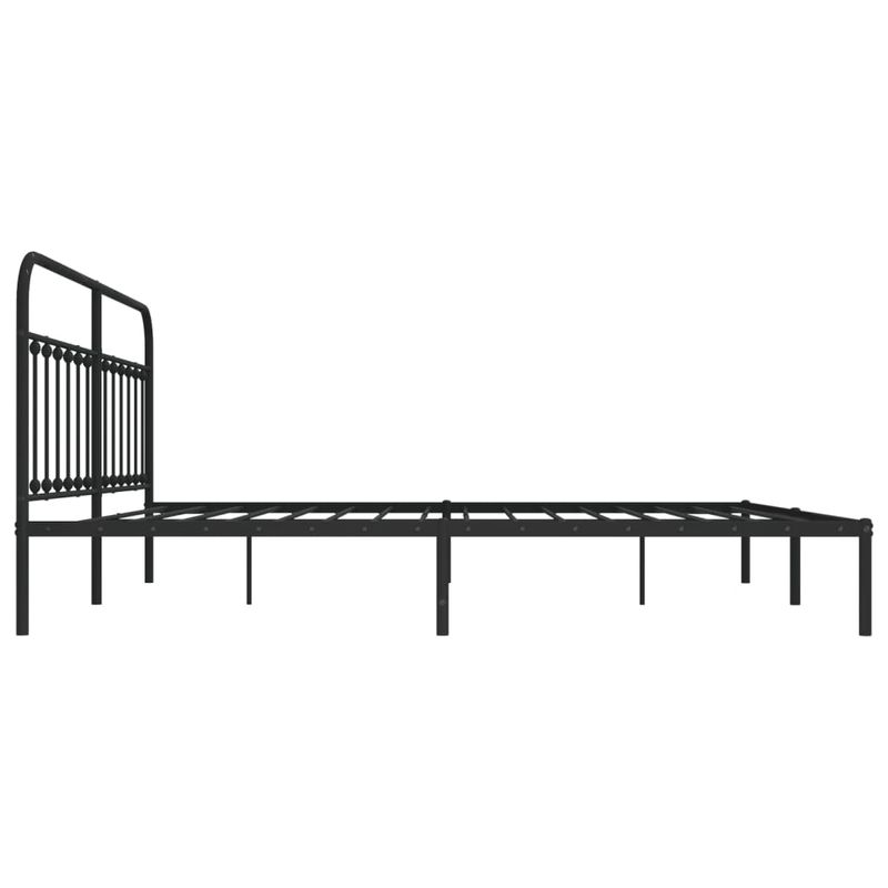 Casa si Gradina - Mobilier - Paturi si accesorii - Paturi - Cadru de pat metalic cu tablie, negru, 200x200 cm - Infinity.ro