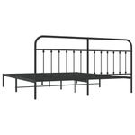 Casa si Gradina - Mobilier - Paturi si accesorii - Paturi - Cadru de pat metalic cu tablie, negru, 200x200 cm - Infinity.ro