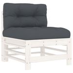 Casa si Gradina - Gradina si terasa - Mobilier exterior - Canapele si fotolii gradina - Canapea de mijloc cu perne, alb, lemn masiv de pin - Infinity.ro