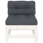 Casa si Gradina - Gradina si terasa - Mobilier exterior - Canapele si fotolii gradina - Canapea de mijloc cu perne, alb, lemn masiv de pin - Infinity.ro
