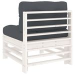 Casa si Gradina - Gradina si terasa - Mobilier exterior - Canapele si fotolii gradina - Canapea de mijloc cu perne, alb, lemn masiv de pin - Infinity.ro