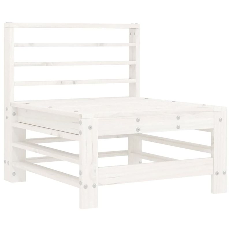 Casa si Gradina - Gradina si terasa - Mobilier exterior - Canapele si fotolii gradina - Canapea de mijloc cu perne, alb, lemn masiv de pin - Infinity.ro