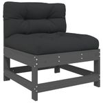 Casa si Gradina - Gradina si terasa - Mobilier exterior - Canapele si fotolii gradina - Canapea de mijloc cu perne, gri, lemn masiv de pin - Infinity.ro