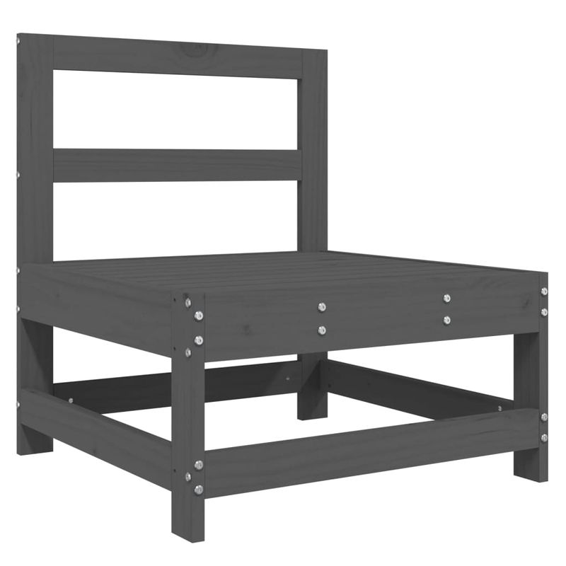 Casa si Gradina - Gradina si terasa - Mobilier exterior - Canapele si fotolii gradina - Canapea de mijloc cu perne, gri, lemn masiv de pin - Infinity.ro