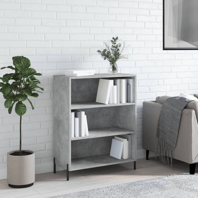 Casa si Gradina - Mobilier - Comode si corpuri - Comode - Dulap cu rafturi, gri beton, 69,5x32,5x90 cm, lemn compozit - Infinity.ro