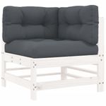 Casa si Gradina - Gradina si terasa - Mobilier exterior - Canapele si fotolii gradina - Canapea coltar cu perne, alb, lemn masiv de pin - Infinity.ro