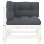 Casa si Gradina - Gradina si terasa - Mobilier exterior - Canapele si fotolii gradina - Canapea coltar cu perne, alb, lemn masiv de pin - Infinity.ro