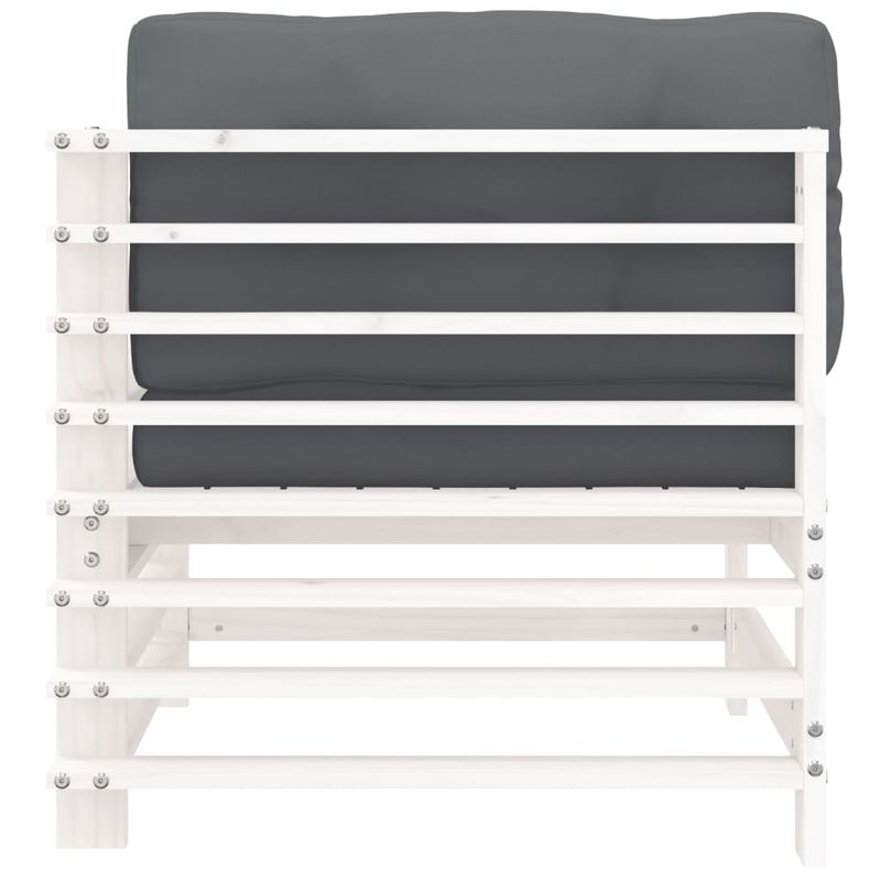 Casa si Gradina - Gradina si terasa - Mobilier exterior - Canapele si fotolii gradina - Canapea coltar cu perne, alb, lemn masiv de pin - Infinity.ro