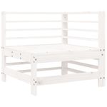 Casa si Gradina - Gradina si terasa - Mobilier exterior - Canapele si fotolii gradina - Canapea coltar cu perne, alb, lemn masiv de pin - Infinity.ro
