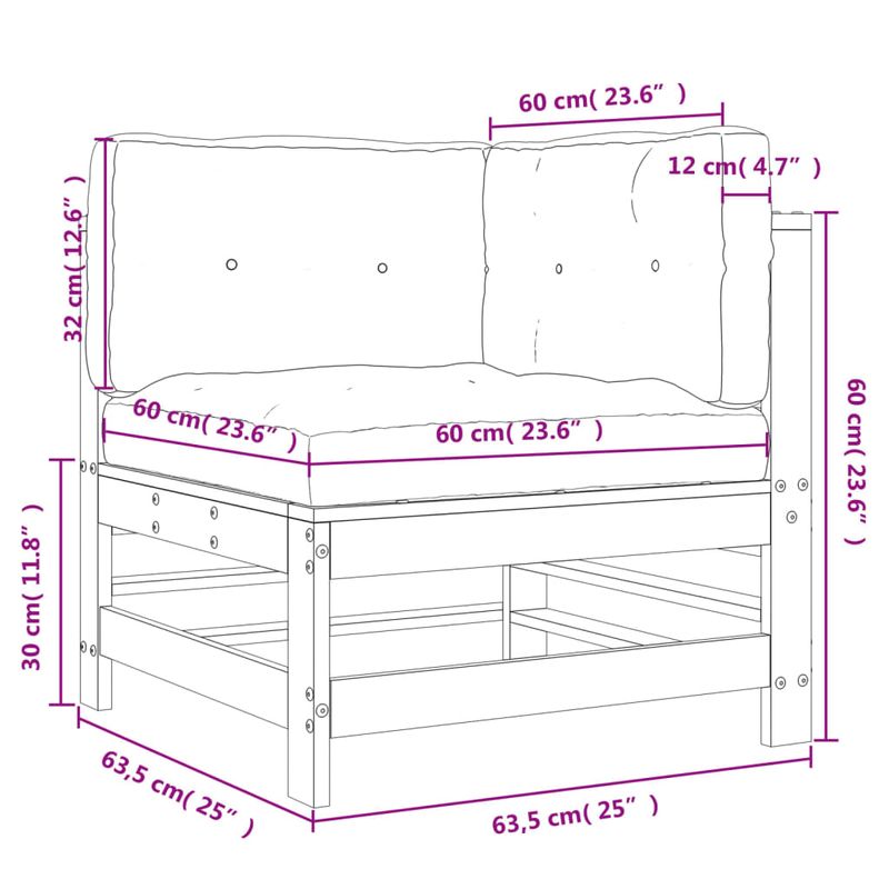 Casa si Gradina - Gradina si terasa - Mobilier exterior - Canapele si fotolii gradina - Canapea coltar cu perne, alb, lemn masiv de pin - Infinity.ro