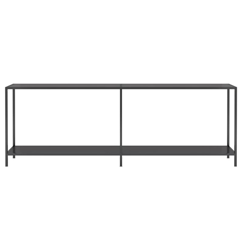Casa si Gradina - Mobilier - Comode si corpuri - Console - Masa consola, negru, 220x35x75,5 cm, sticla securizata - Infinity.ro