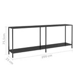 Casa si Gradina - Mobilier - Comode si corpuri - Console - Masa consola, negru, 220x35x75,5 cm, sticla securizata - Infinity.ro