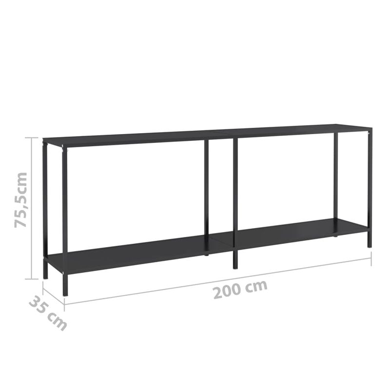 Casa si Gradina - Mobilier - Comode si corpuri - Console - Masa consola, negru, 220x35x75,5 cm, sticla securizata - Infinity.ro