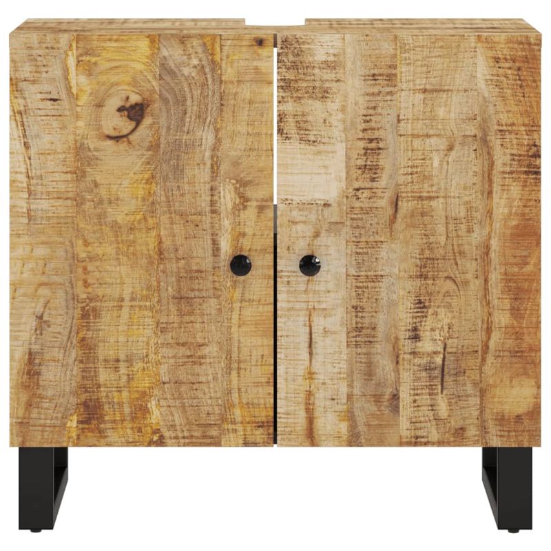 Casa si Gradina - Mobilier - Mobilier baie - Comode baie - Dulap de chiuveta 62x33x58 cm lemn masiv mango și lemn compozit, maro deschis - Infinity.ro