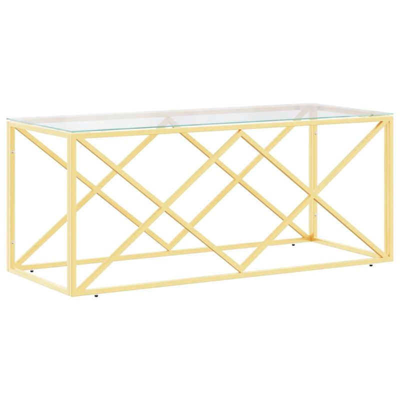 Casa si Gradina - Mobilier - Mese si birouri - Masute de cafea - Masa de cafea, 110x45x45 cm, otel inoxidabil si sticla - Infinity.ro