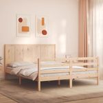 Casa si Gradina - Mobilier - Paturi si accesorii - Paturi - Cadru de pat cu tablie, king size, lemn masiv - Infinity.ro