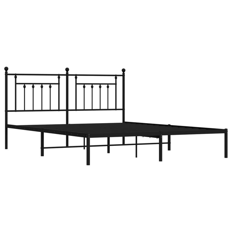 Casa si Gradina - Mobilier - Paturi si accesorii - Paturi - Cadru de pat metalic cu tablie, negru, 180x200 cm - Infinity.ro