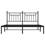 Casa si Gradina - Mobilier - Paturi si accesorii - Paturi - Cadru de pat metalic cu tablie, negru, 180x200 cm - Infinity.ro