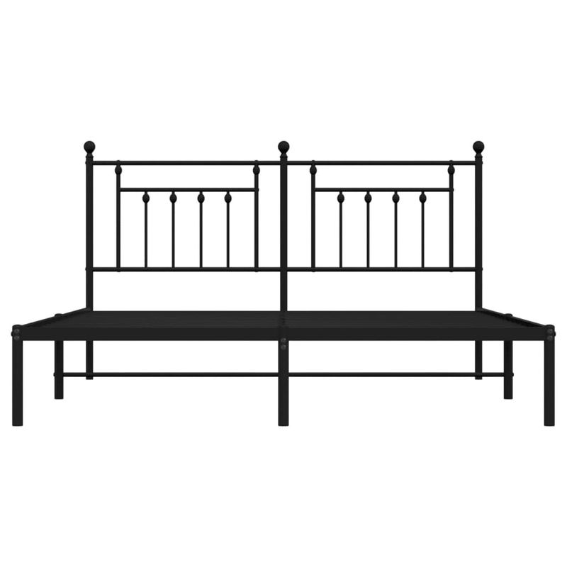 Casa si Gradina - Mobilier - Paturi si accesorii - Paturi - Cadru de pat metalic cu tablie, negru, 180x200 cm - Infinity.ro