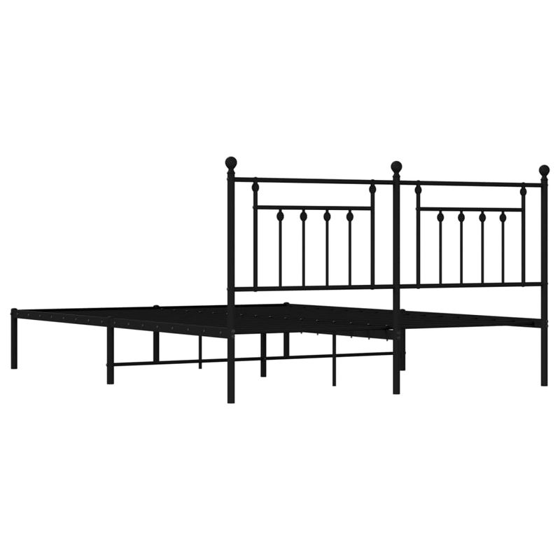 Casa si Gradina - Mobilier - Paturi si accesorii - Paturi - Cadru de pat metalic cu tablie, negru, 180x200 cm - Infinity.ro
