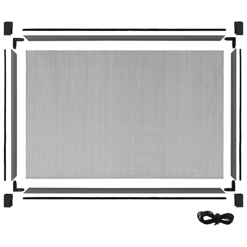 Casa si Gradina - Textile si covoare - Perdele si draperii - Perdele - Plasa insecte extensibila ferestre, antracit, (100-193)x75 cm - Infinity.ro