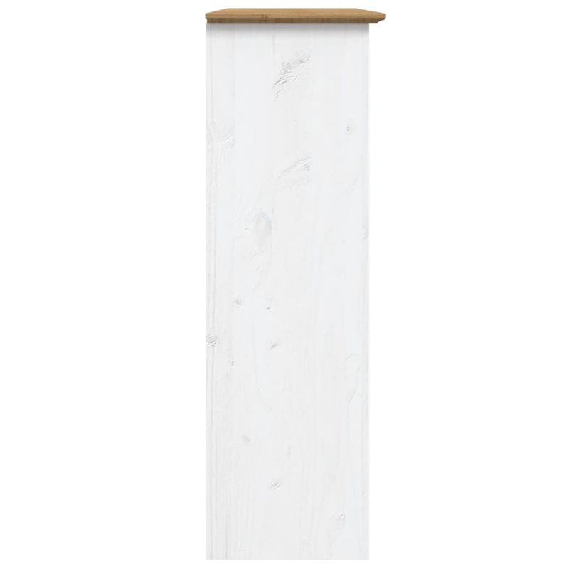Casa si Gradina - Mobilier - Comode si corpuri - Comode - Dulap cu usi din sticla „BODO”, alb & maro, lemn masiv de pin - Infinity.ro