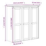 Casa si Gradina - Mobilier - Comode si corpuri - Comode - Dulap cu usi din sticla „BODO”, alb & maro, lemn masiv de pin - Infinity.ro