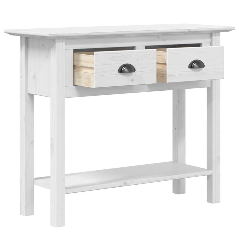 Casa si Gradina - Mobilier - Comode si corpuri - Console - Masuta consola "BODO", alb, 90x34,5x73 cm, lemn masiv de pin - Infinity.ro