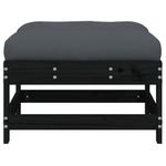Casa si Gradina - Gradina si terasa - Mobilier exterior - Canapele si fotolii gradina - Taburet de gradina cu perna, negru, lemn masiv de pin - Infinity.ro
