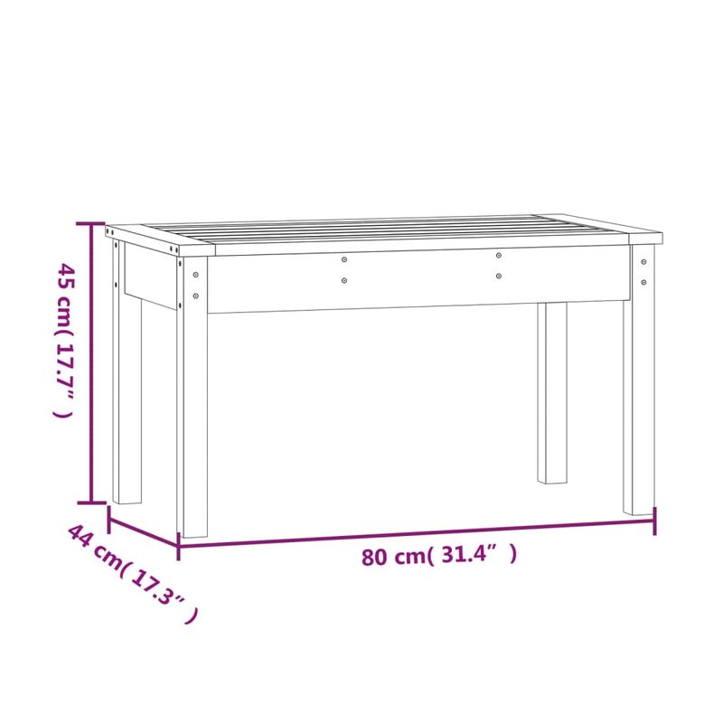 Casa si Gradina - Gradina si terasa - Mobilier exterior - Bancute de gradina - Banca de gradina, gri, 80x44x45 cm, lemn masiv de pin - Infinity.ro