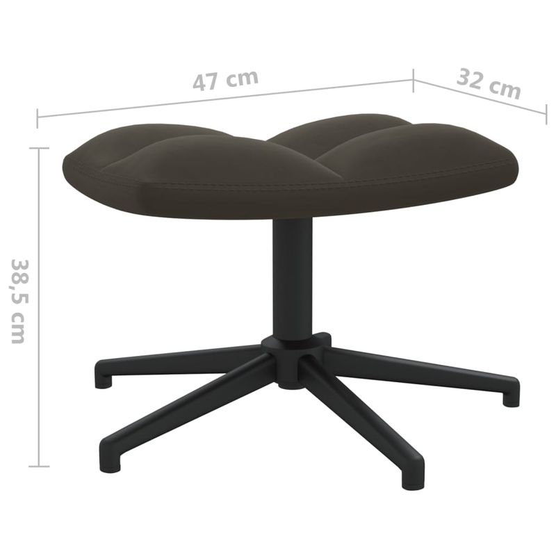 Casa si Gradina - Mobilier - Scaune si fotolii - Fotolii - Fotoliu de relaxare cu taburet, gri inchis, catifea - Infinity.ro